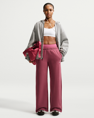 Женские Nike Studio Fleece Medium Weight Mid-Rise Wide-Leg Pants