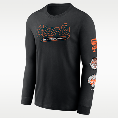 Playera de manga larga Nike de la MLB para hombre San Francisco Giants Cooperstown Knockout