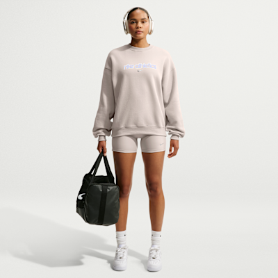 Nike Studio Fleece Orta Kalınlıkta Oversize Kadın Crew Üst görsel 4