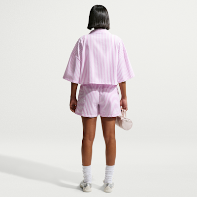 Nike Sportswear Chill Poplin Bol Kesimli Normal Belli Kadın Stripe Şort görsel 5