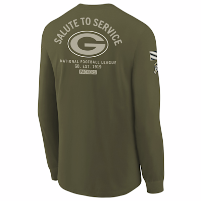 Green Bay Packers Salute to Service Sideline Big Kids’ Nike NFL Long-Sleeve T-Shirt