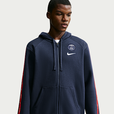 Nike Paris Saint-Germain City Side Nike Tam Boy Fermuarlı Erkek Fleece Futbol Kapüşonlu Sweatshirt