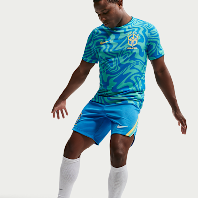 Nike Brezilya Academy Pro Nike Dri-FIT Maç Öncesi Kısa Kollu Erkek Futbol Üstü görsel 3