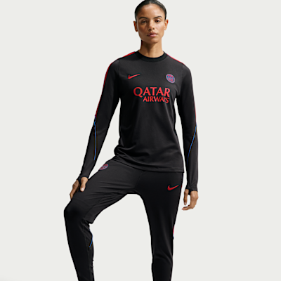 Nike Paris Saint-Germain Strike Nike Dri-FIT Crew Yakalı Örgü Kadın Futbol Üstü görsel 3