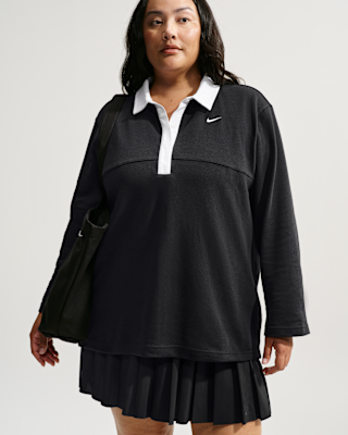 Женские Nike Sportswear Oversized Long-Sleeve Polo (Plus Size)