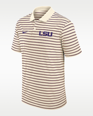 Мужские  LSU Striped Nike Dri-FIT College Polo