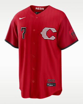 Мужские джерси Spencer Steer Cincinnati Reds City Connect Nike MLB Stadium Jersey