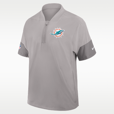Miami Dolphins Sideline Coach Men's Nike NFL 1/2-Zip Short-Sleeve Jacket