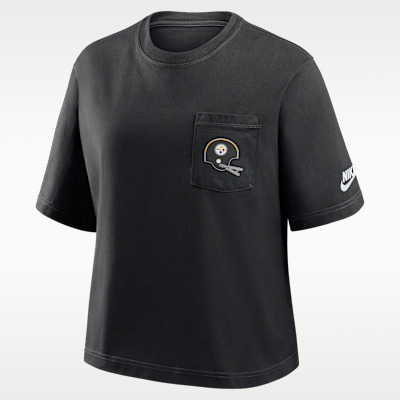Pittsburgh Steelers Rewind Pocket Boxy Women's Nike NFL T-Shirt