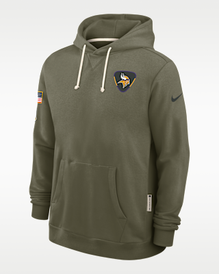 Мужское худи Minnesota Vikings Salute to Service Sideline Dominant Force Nike Dri-FIT NFL Pullover Hoodie