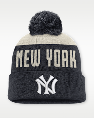 Мужские New York Yankees Cooperstown Peak Nike MLB Cuffed Pom Beanie