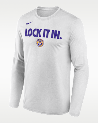 Мужская футболка LSU 2026 On-Court Bench Nike Dri-FIT College Long-Sleeve