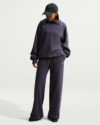 Женские Nike Studio Fleece Medium Weight Mid-Rise Wide-Leg Pants