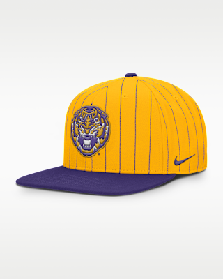 Мужские  LSU Primetime Pin Stripe 2-Tone Nike Dri-FIT College Adjustable Hat