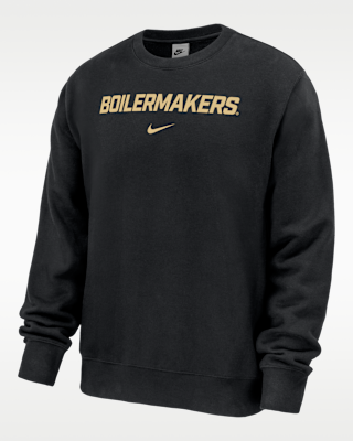 Мужской свитшот Purdue Boilermakers Club Fleece Nike NCAA Pullover Crew-Neck