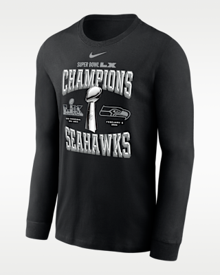 Мужская футболка Seattle Seahawks Super Bowl LX Champions Trophy Collection Nike NFL Long-Sleeve