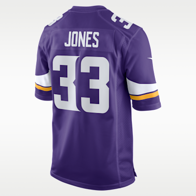Jersey de fútbol americano Nike de la NFL Game para hombre Aaron Jones Minnesota Vikings