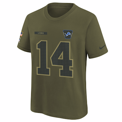 Amon-Ra St. Brown Detroit Lions Salute to Service Big Kids’ Nike NFL T-Shirt