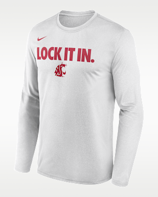 Мужская футболка Washington State 2026 On-Court Bench Nike Dri-FIT College Long-Sleeve