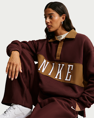 Женский свитшот Nike Studio Fleece Medium Weight Oversized Rugby
