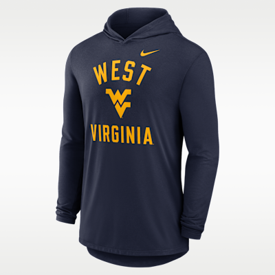 West Virginia Campus Arch Men's Nike Dri-FIT College Long-Sleeve Hooded T-Shirt