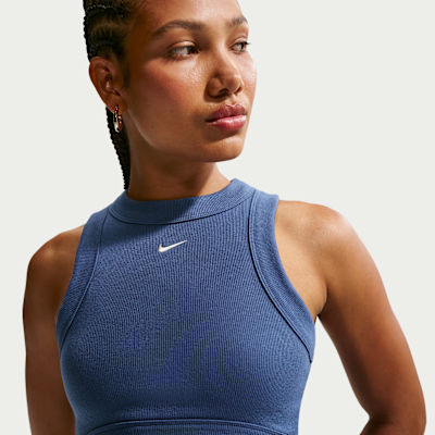 Nike Sportswear Chill Knit Sıkı Kesim Fitilli Kadın Atleti görsel 3