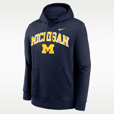 Sudadera con gorro sin cierre universitaria Nike para hombre Michigan Arch
