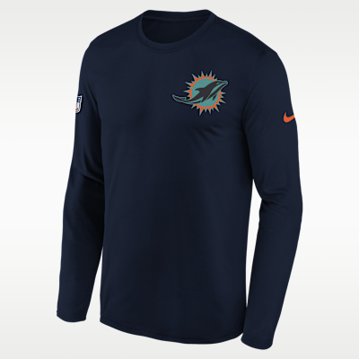 Miami Dolphins Rivalry Sideline Legend Big Kids' Nike Dri-FIT NFL Long-Sleeve T-Shirt