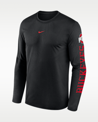 Мужская футболка Ohio State Primetime Stack Legend Nike Dri-FIT College Long-Sleeve