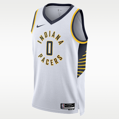 Jersey Nike Dri-FIT Swingman de la NBA para hombre Indiana Pacers Association Edition