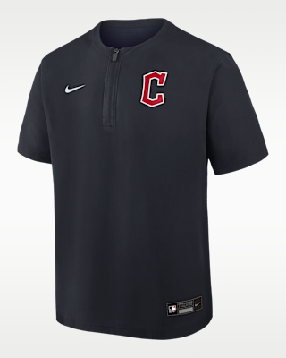 Мужские шорты Cleveland Guardians Authentic Collection Nike Dri-FIT MLB 1/4-Zip Short-Sleeve Windshirt