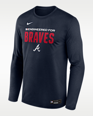 Мужская футболка Atlanta Braves Authentic Collection Team Issue Nike Dri-FIT MLB Long-Sleeve
