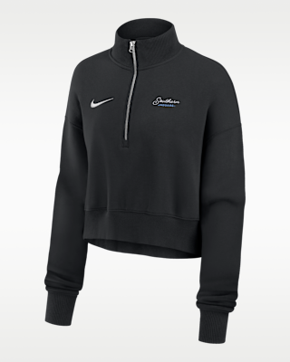 Женские  Nike College Phoenix Fleece (Southern University and A&M College) Cropped 1/4-Zip Pullover