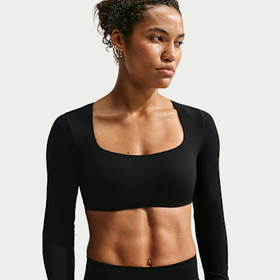 Спортивное бра Zenvy, уплотнённая чашка, длинный рукав — Nike