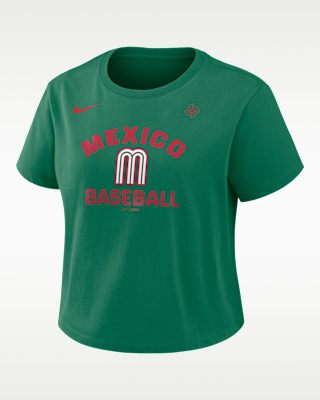 Женская футболка Mexico National Baseball Team 2026 World Baseball Classic Mod Nike Cropped