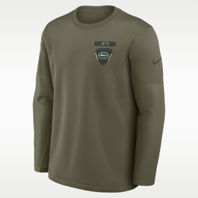 New York Jets Salute to Service Sideline Triumphant Win Coach Men's Nike NFL Pullover Crew