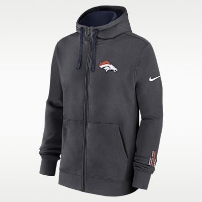 Denver Broncos Playbook Page Club Men's Nike NFL Full-Zip Hoodie