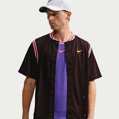 NikeCourt Slam Dri-FIT Düğmeli Erkek Tenis Üstü