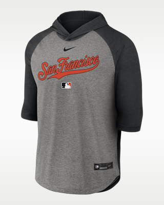 Мужская футболка San Francisco Giants Authentic Collection Flux Nike Dri-FIT MLB 3/4-Sleeve Hooded