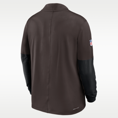 Playera Nike Dri-FIT de la NFL de medio cierre para hombre Cleveland Browns Feel the Pressure