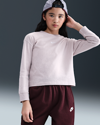 Детская футболка Nike Sportswear Essential Big Kids' (Girls') Long-Sleeve