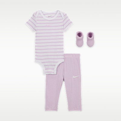Nike Baby Bodysuit, Pants, and Terry Socks 3-Piece Set