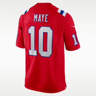 Jersey Nike de la NFL Game para hombre Drake Maye New England Patriots