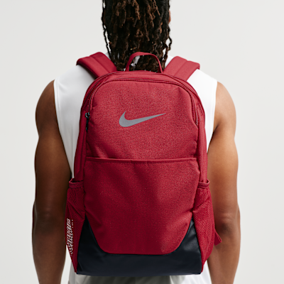 nike brasilia backpack burgundy Medium multiple pockets Nike Brasilia Backpack (Medium, 24L).
