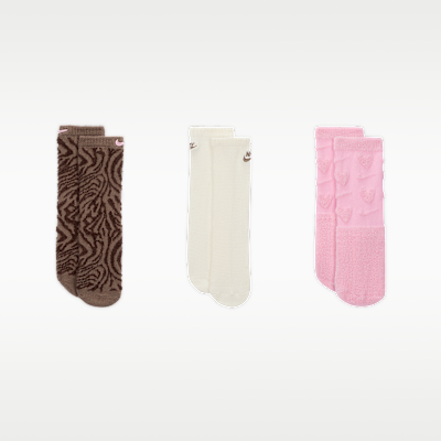 Calcetas Fashion para niños talla grande (3 pares) Nike Wild Warmth