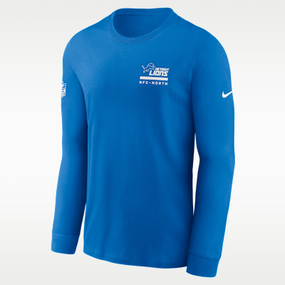 Playera de manga larga Nike Dri-FIT de la NFL para hombre Detroit Lions Sideline Team Issue