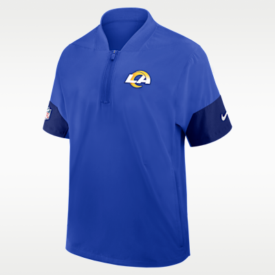 Los Angeles Rams Sideline Coach Men's Nike NFL 1/2-Zip Short-Sleeve Jacket
