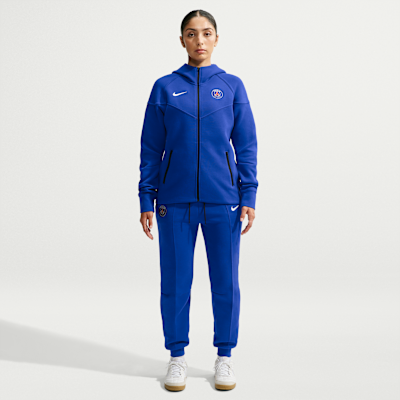 Nike Paris Saint-Germain Tech Fleece Windrunner Tam Boy Fermuarlı Nike Football Kadın Kapüşonlu Üstü görsel 4
