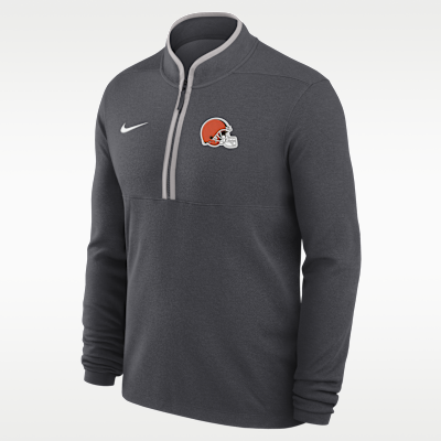 Playera de manga larga Nike Dri-FIT de la NFL de medio cierre para hombre Cleveland Browns Logo Victory