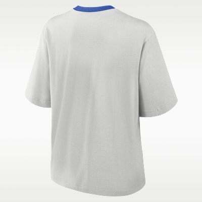 Playera universitaria Nike para mujer Kentucky Legacy Arch Script Boxy
